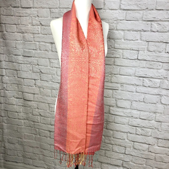 Multi-coloured Scarf with tassle ends - Picture 4 of 7